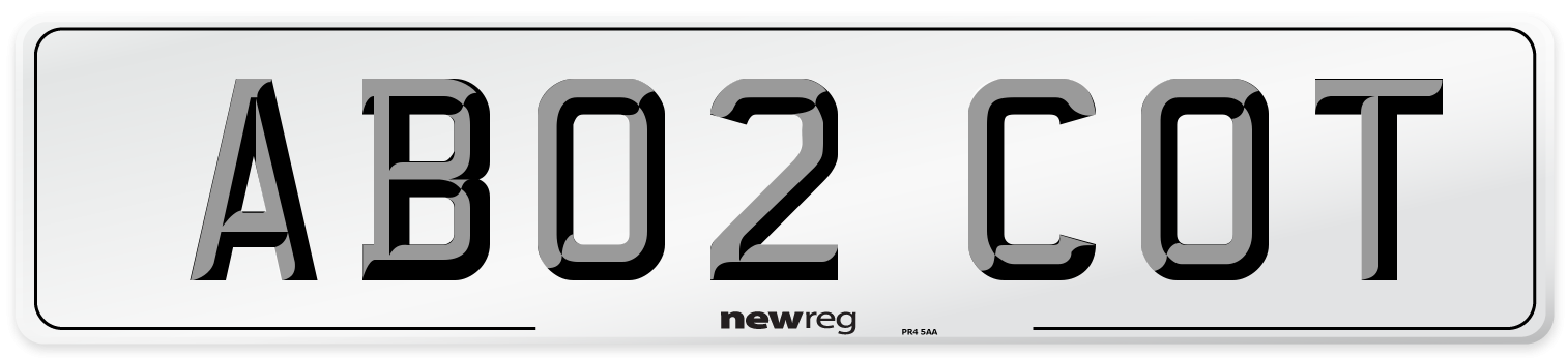 AB02 COT Number Plate from New Reg